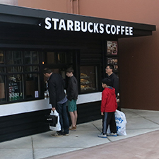 Starbucks Coffee Stand located within the Seattle Premium Outlets at Quil Ceda Village